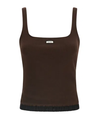 Entire Studios Lounge Ribbed Tank Top In Brown