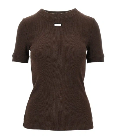 Entire Studios Lounge Ribbed T-shirt In Burgundy