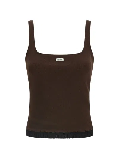 Entire Studios Lounge Ribbed Tank Top In Brown