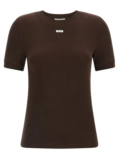 Entire Studios Lounge Ribbed T-shirt In Burgundy