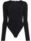 Entire Studios Womens Soot Round-neck Long-sleeve Stretch-jersey Body Xs In Black