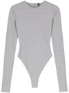 Entire Studios Round-neck Long-sleeved Bodysuit In Grey