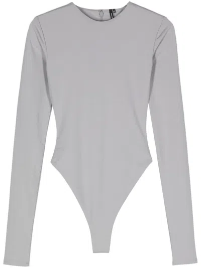 Entire Studios Round-neck Long-sleeved Bodysuit In Grey