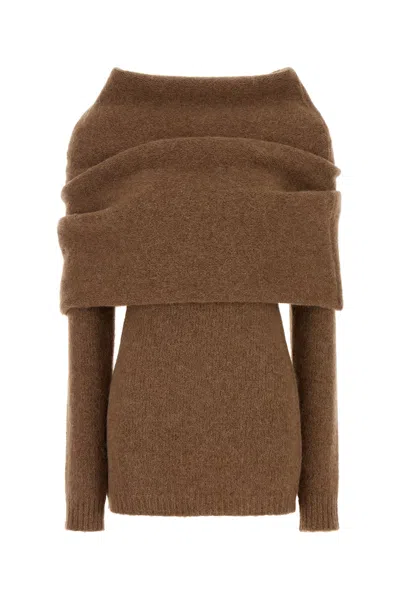 Entire Studios Biscuit Wool Blend Sweater In Brown