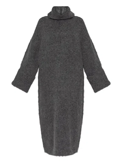 Entire Studios Manhattan Roll-neck Midi Dress In Gray