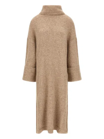 Entire Studios Manhattan Turned-up Midi Dress In Brown