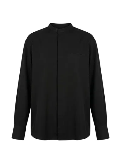 Entire Studios Mao Dart-detail Shirt In Black
