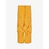 ENTIRE STUDIOS ENTIRE STUDIOS MEN'S CITRINE FREIGHT WIDE-LEG RELAXED-FIT COTTON CARGO TROUSERS