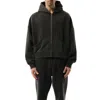 Entire Studios Eternal Zip Hooded Sweatshirt In Washed Black