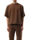 Entire Studios Cropped Mud Cotton T-shirt With Short Sleeves In Brown