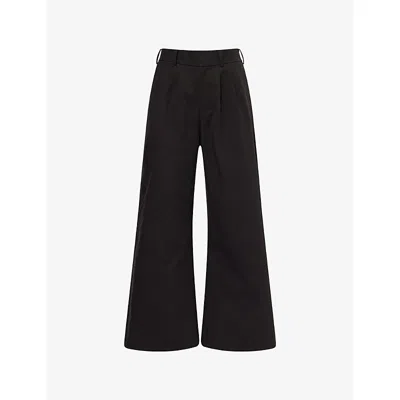 Entire Studios Mens Black Dinch Wide-leg Cotton Trousers