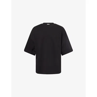 Entire Studios Mens Black Boxy-fit Crewneck Cotton T-shirt&nbsp;