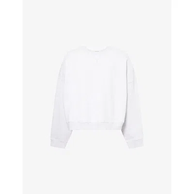 Entire Studios Mens Heather Grey Crewneck Boxy-fit Cotton Sweatshirt In White