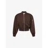 Entire Studios Dark Brown Zip-up Bomber Jacket In Wool In Brown