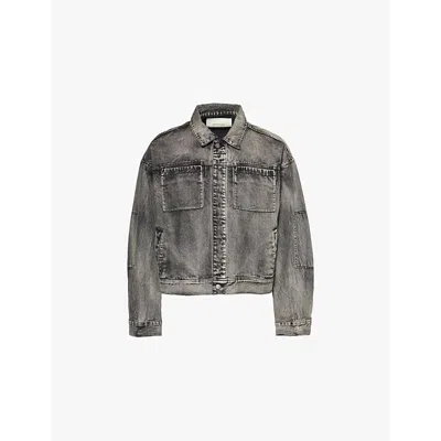 Entire Studios Mens  Gem Acid-wash Regular-fit Denim Jacket In Chargrill