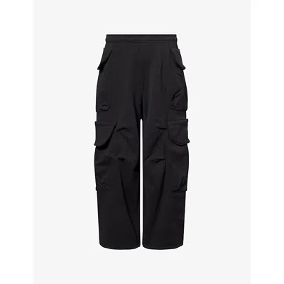 Entire Studios Mens Soot Gocar Wide-leg Relaxed-fit Cotton Jogging Bottoms Xl In Black