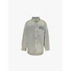 Entire Studios Mens Surface Wave Herculean Dipped-hem Vintage-wash Denim Shirt In Surface Wave