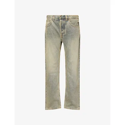 Entire Studios Mens Surface Wave Slem Straight-leg Denim Jeans In Black