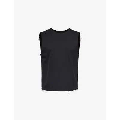 Entire Studios Mens Tell Sleeveless Regular-fit Stretch-woven Blend Top Blackwool