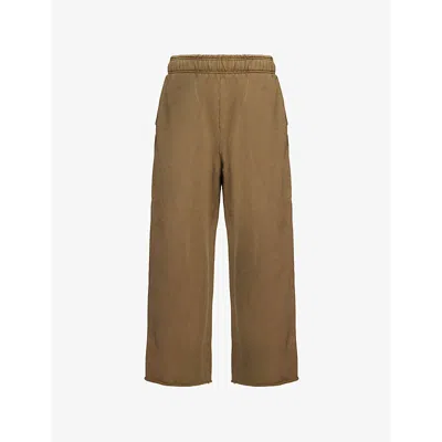 Entire Studios Mens Two-slip-pockets Wide-leg Relaxed-fit Cotton-jersey Jogging Bottoms Military