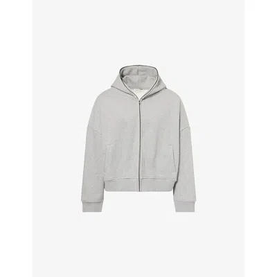 Entire Studios Mens Grey Marle Eternal Zip-through Cotton-jersey Hoody Xs In Gray