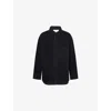 Entire Studios Mens Magnetite Herculean Asymmetric-hem Denim Shirt In Black