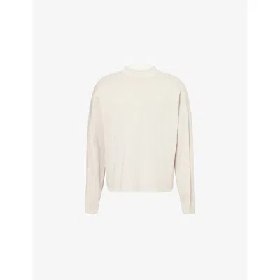 Entire Studios Mens Off White Long-sleeve Washed Crewneck Cotton T-shirt&nbsp;