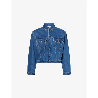 Entire Studios Mens River Wash Regular-fit Shrunken Denim Jacket In Blue