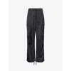 Entire Studios Mens Suiting Grey Barren Cargo Wide-leg Wool Blend Trousers In Black
