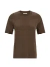 Entire Studios Mercerized Crew Neck T-shirt In Brown