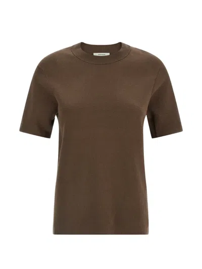 Entire Studios Mercerized Crew Neck T-shirt In Brown
