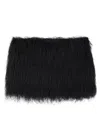 Entire Studios Micro Fringe Jersey Mini Skirt In Black