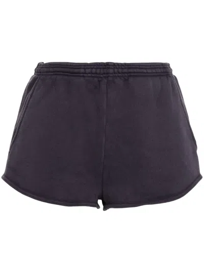 Entire Studios Ruched Jersey Mini Shorts In Purple