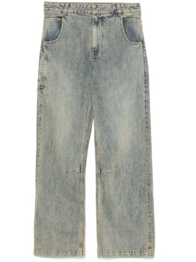 Entire Studios Mid-rise Light Blue Denim Jeans In Green