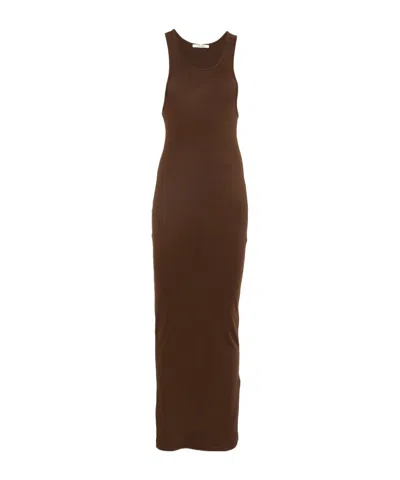 Entire Studios Midi Muscle Sleeveless Tank Dress In Brown