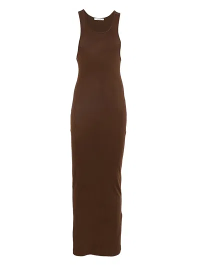 Entire Studios Midi Muscle Tank Dress In Burgundy