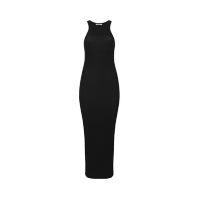 Pre-owned Entire Studios Midi Muscle Tank Top Dress 'black' | Women's Size M