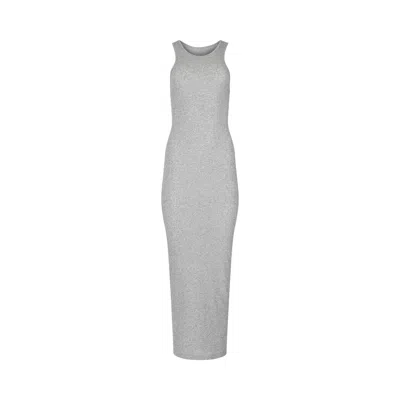 Pre-owned Entire Studios Midi Muscle Tank Top Dress 'grey Marle' | Women's Size M