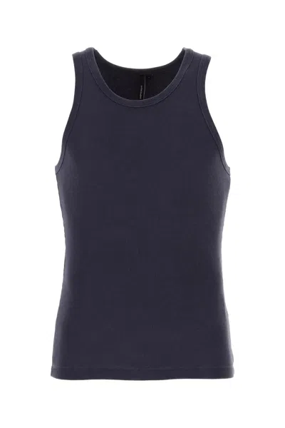 Entire Studios Cotton Rib Slim Tank Top In Blue