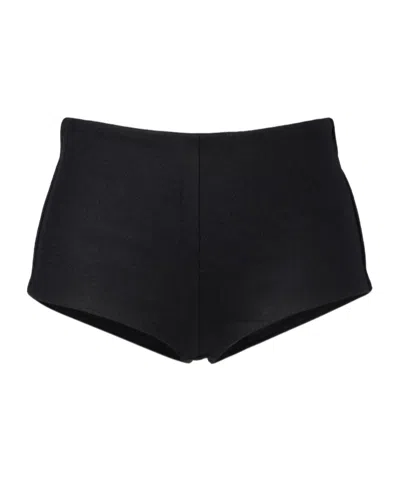 Entire Studios Mid-rise Wool Shorts In Black