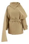 Entire Studios Mini Scarfcoat Coat In Brown
