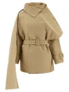 Entire Studios Mini Scarfcoat Coat In Brown