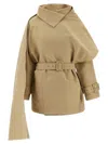 Entire Studios Mini Scarfcoat Coat In Brown