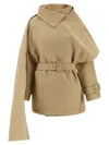 Entire Studios Mini Scarfcoat Coat In Nude