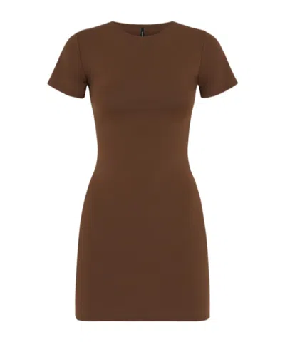 Entire Studios Mini T-shirt Dress In Brown