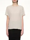 Entire Studios Crew Neck Short Sleeve Cotton Jersey Top In Brown
