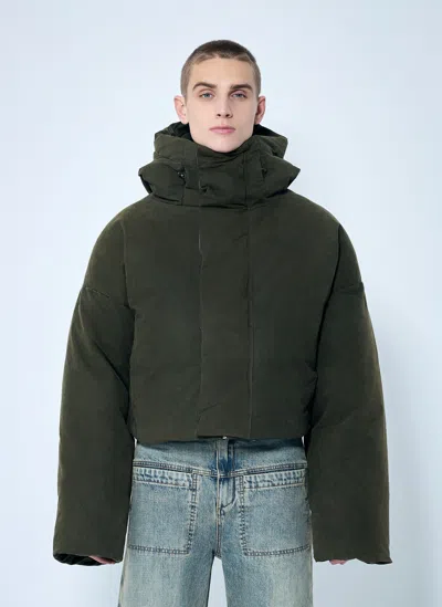 Entire Studios Mml Hooded Puffer Jacket In Green