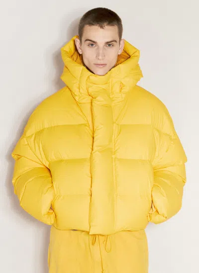Entire Studios Mml Hooded Puffer Jacket In Yellow