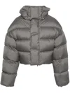 Entire Studios Gray Hooded Down Jacket In Grey