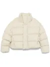 Entire Studios High Collar Padded Quilted Jacket In Ow - Off White